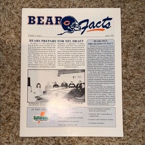 April 1991 issue of BEAR Facts, a newsletter for the Chicago Bears NFL team